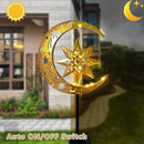 Charming Garden Decor- Solar Lights for Unique Yard Decorations Outdoor, Featuring Moon and Star Design with LED Illumination, Perfect for Enhancing Your Garden's Nighttime Ambiance by GreenHaven Gardens