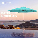 JEAREY 10FT Outdoor Patio Umbrella Outdoor Table Umbrella with Push Button Tilt and Crank, Market Umbrella 8 Sturdy Ribs UV Protection Waterproof for Pool, Garden (Turquoise) by GreenHaven Gardens