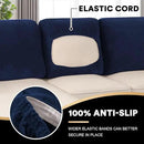 PrinceDeco Sectional Couch Covers Velvet Cushion Covers for Sectional Couch Cushion Covers for Sectional Sofa Separate Sectional Sofa Slipcovers Washable(1 Chaise Back+ 2 Sofa Back,Navy) by CozyNest Decor
