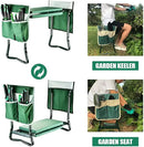 Garden Kneeler and Seat Stool Heavy Duty Garden Folding Bench with Large RemovableTool Pocket Gloves and Soft EVA Kneeling Pad for Gardening Lovers by GreenHaven Gardens