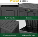 45 Gallon Outdoor Storage Box Waterproof Lockable Resin Deck Box Large, Patio Storage Bin for Pool Accessories Cushion Furniture, Garden Tools, UV-Resistant Outside Delivery Black by GreenHaven Gardens