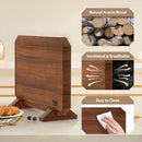 Magnetic Knife Block, Thickened Acacia Wood Kitchen Knife Holder Stand with Strong Magnets, Multifunctional Double Side Knife Storage Organizer for Kitchen Counter by CozyNest Decor