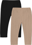 U·nikaka Toddler Baby Girls Pants Ribbed Infant Pants Leggings Toddler Baby Girl Bottoms Leggings 2 Packs by TinyTreasures Baby Boutique