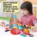 40-Piece Wooden Rainbow Stack Set, 4-in-1 Building Blocks preschoolers Early Development & Activity Toys Montessori Toys for Kids 3, 4, 5, 6 Years and Older Gifts for Boys and Girls by TinyTreasures Baby Boutique