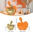 XMGZQ Orange and Gold Ceramic Couple Figurines Home Decor,Wedding Engagement Romantic Gift for Husband Wife,Large Male and Female Love Statue Valentine's Day Birthday,Abstract Hugging Couple by CozyNest Decor