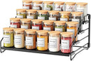 RCHYFEED Spice Rack Organizer for Cabinet Pantry,4 Tier Spice Rack Countertop, Depth Adjustable Spice Organization for Cabinet,Tierd Seasoning Organizer for Cabinet(Black, 1Pack) by CozyNest Decor