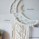 MOONFLY Dream Catcher with Handmade Moon Star Design Woven Cotton Dream Catchers Boho Macrame Wall Hanging Home Decoration Ornament Craft Gift (White Moon) by CozyNest Decor