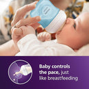 Philips Avent Natural Baby Bottles with Natural Response Nipples (Slow Flow, Flow 2), 4oz, Blue, 4-Pack, SCY900/24 by TinyTreasures Baby Boutique