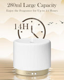 280ml Ceramic Essential Oil Diffuser,Ultrasonic Cool Mist Decorative Aromatherapy Diffuser with Auto Shut-Off,Quiet Operation,3 Timer Settings for Large Rooms,Home,Office,SPA,Yoga & Bedroom by TinyTreasures Baby Boutique