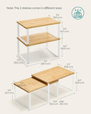 SONGMICS Cabinet Organizer Shelf, Set of 2 Kitchen Counter Shelves, Kitchen Storage, Spice Rack, Stackable, Expandable, Metal and Engineered Wood, Cloud White and Natural Beige UKCS02NW by CozyNest Decor