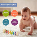 Rain Stick, Montessori Baby Toys for 6-12 Months 1 Year Old, Baby Rattle Wooden Sensory Toys, 7.7” Rainmaker Infant Musical Toy - Gifts for 6 7 8 9 12 Month Old Newborn Boys Girls Toddlers by TinyTreasures Baby Boutique