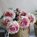 Artificial Ranunculus Flowers 23 Inch Long Stem - 6 Pack Silk Buttercup Stems for Wedding Bouquets, Centerpieces,Home Decor - Realistic Deep Pink Faux Floral Arrangements (Deep Pink) by CozyNest Decor