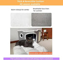 Cat Bed for Indoor Cats,Covered Cat Cave House & Furniture with Scratch Pad,Foldable Cat Hideaway Hut Cute Cat Condo with Soft Washable Mat for Multi Small Pet Under 30 lbs,Light Grey by CozyNest Decor