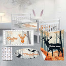 Custom Nursery Crib Bedding Set: Personalized Name 4 Piece Orange Sika Deer Design Baby Crib Sets for Baby Girls - Toddler Double Layer Blanket Set, Comfortable Crib Bed Sheets for Baby Toddlers by TinyTreasures Baby Boutique