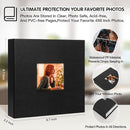 Photo Album 4x6 240 Photos with Writing Space Leather Cover with Front Window Picture Album, 240 Photos 4x6 Photo Album Book for Wedding Kids Travel Family Baby Pictures (Black) by TinyTreasures Baby Boutique