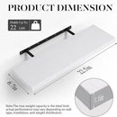BAYKA Floating Shelves Set of 2, 22.5" Rustic Wood Wall Mounted Shelves for Bathroom, Bedroom, Living Room, Kitchen & Office, Hanging Display Shelf with 22 lbs Capacity (White) by CozyNest Decor
