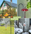 Garbuildman 76 Inch Tall Shepherd Hooks with 5-Forked Base, Adjustable Heavy Duty Bird Feeder Pole Stand Hanger for Outdoor, Shiny Black, 2 Pack by GreenHaven Gardens