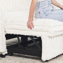 Belffin Modular Sectional Sleeper Sofa with Pull Out Couch Bed Corduroy Double Chaise with Storage White Couch by CozyNest Decor