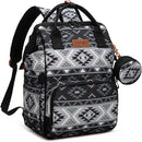 Wrangler Aztec Backpack Multifunction Baby Travel Bag with Changing Pad, Stroller Straps and Pacifier Case WG2204-91103BK by TinyTreasures Baby Boutique