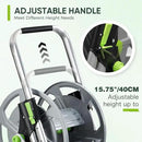 Garden Hose Reel Cart, Holds 75-150 Feet of 5/8-Inch Hose, Portable Hose Reel Cart With Wheels,Adjustable Handrail, Quick Hose Connector by GreenHaven Gardens