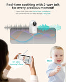 2K Video Baby Monitor with Camera and Audio, 3000ft Long Range Baby Monitor No WiFi 5.5" FHD Screen ANC Baby Camera Wireless, Feeding Clock, Night Vision, 2-Way Talk, AI Cry Detect, 6000mAh by TinyTreasures Baby Boutique