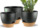 Large Self Watering Planters Plant Pots Outdoor 9/10/12 Inch for All House Plants Black Plastic Flower Pots with Drainage Hole Flower Pots for Indoor Plants Gift Idea for Home Decor by GreenHaven Gardens