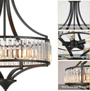 Modern Black Crystal Chandelier, 20 Inch Large Ceiling Pendant Light Fixture with 50'' Adjustable Hanging Chain, 5-Light Farmhouse Chandelier for Dining Room, Living Room, Bedroom, Entryway by CozyNest Decor