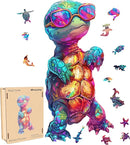 Wooden Puzzle for Adults, Ninja Turtle Wooden Jigsaw Puzzles (11.7 * 23.6in-500pcs), Unique Shape Animal Adult Puzzles,Irregular Wood Puzzles Best Gift for Adults and Kids Family Game by TinyTreasures Baby Boutique