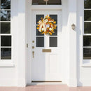 CYANBLOOM Fall Wreaths for Front Door: Rustic 20-22 Inch Bow Wreath with Golden Eucalyptus, White Pumpkins & Wheat - Lovely Warm Vibes Outdoor Indoor Farmhouse Decor for Halloween Thanksgiving Autumn by CozyNest Decor