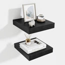 Fun Memories Floating Shelves for Wall 10 Inch, 10 Inch Deep Square Wall Shelves, Bathroom Storage Shelves Over Toilet, Wood Floating Shelves for Living Room Bedroom, Black, Set of 2 by CozyNest Decor