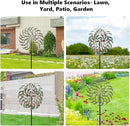 Viveta Large Outdoor Wind Spinner,21 * 85 inches Metal Wind Sculpture with 4 Sturdy Stakes,Green Double Wind Spinners,Decorative Windmill for Yard and Garden by CozyNest Decor