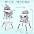 HONEY JOY 8 in 1 Baby High Chair, Convertible Highchair for Babies and Toddlers/Table and Chair Set/Building Block Table/Booster Seat/Stool/Toddler Chair with Safety Harness (Wave Gray) by TinyTreasures Baby Boutique