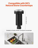 VEVOR Garbage Disposal Air Switch Kit, 3.5" Long Sink Top Air Switch for Food Waste Disposal, Brushed Silver Stainless Steel ON/OFF Air Push Button for Granite, Marble, and Quartz Countertops by CozyNest Decor