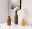Ceramic Vase Set of 3, Flower Vases for Spring Room Decor, Kitchen Farmhouse, Modern Boho Style(Brown/Dark Brown/Orange) by GreenHaven Gardens