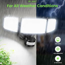 ALUSSO® LED Security Lights Motion Sensor, 60W 6000LM 3 Modes Flood Lights Outdoor Motion Sensor, 3CCT 3 Heads Outdoor Security Light Wet Location Use for House Garage Yard Walkway Black