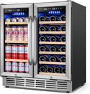 Wine and Beverage Refrigerator 30 Inch, Upgrade Dual Zone Wine Cooler, 30'' Wine beverage Fridge Built in or Freestanding Under Counter Large Capacity Glass Door Advanced Cooling System by CozyNest Decor