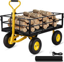 VEVOR Steel Garden Cart, Heavy Duty 1200 lbs Capacity, with Removable Mesh Sides to Convert into Flatbed, Utility Metal Wagon with 2-in-1 Handle and 13 in Tires, Perfect for Garden, Farm, Yard by GreenHaven Gardens