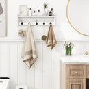 Homode Coat Rack with Wall Shelf and Hooks - 24 Inch Long, Wooden Hanging Coat Hanger with Hat Shelf for Entryway, Bathroom, Mudroom, White by CozyNest Decor