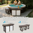 XtremepowerUS SPA Bench Set with Storage & Roller Shades – 2 Medium & 2 Tall Benches, Brown, 400 lbs Capacity, Outdoor Use by CozyNest Decor
