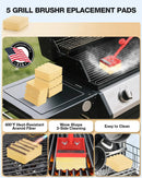 Grill Brush Bristle Free(Fire-Resistant Fabric),4 Replaceable BBQ Cleaning Head,Safe Replacement Cleaning Pad for Cast Iron or Stainless-Steel Grates (No Handle) by GreenHaven Gardens
