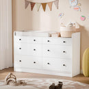 Cozy Castle Baby Dresser with 6 Drawers and Large Table Top, Multi-Functional Chest of Drawer, Drawer Dresser with Three-Sided High Rails for Nursery, Children's Room, Bedroom, White by TinyTreasures Baby Boutique