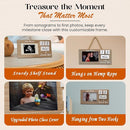 Brown Ultrasound Sonogram Picture Frame with Milestone Tracker – Elegant Wooden Keepsake for Expecting Parents – Nursery Décor Gift for New Moms – Countdown Tiles Included – 12" x 6" Design by TinyTreasures Baby Boutique