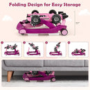 HONEY JOY 4-in-1 Baby Walker, Activity Push Walker w/3 Adjustable Heights, Smooth Wheels w/Adjustable Speed, Padded Seat, Music & Light, Foldable Car Walker for Baby Boys Girls Age 6 Months+ (Purple) by TinyTreasures Baby Boutique
