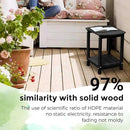 Adirondack Square Outdoor Side Table,2-Tier Storage Patio Side Table, HDPE End Tables for Backyard Pool Porch Garden Lawn(Black) by GreenHaven Gardens