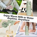 Portable Bottle Warmer for Travel - Super Fast Charging & 5-Min Heating for Breast Milk, Formula & Water, 17oz Large Capacity, Baby Flask for Vehicle Car Airplane Journey (350ML) by TinyTreasures Baby Boutique