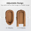 Infant Lounger, Baby Nest Cover for Baby Girls & Boys, Newborn Essentials for Baby 0-18+ Months, 100% Cotton Breathable (Brown, Cotton) by TinyTreasures Baby Boutique