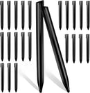 26Pcs Metal Landscape Edging Stakes, 12Inch Galvanized Steel Garden Stakes Top Curved Corrugated Landscaping Anchoring Spikes for Yard, Black by CozyNest Decor