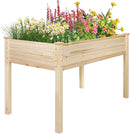 4 Feet Outdoor Wooden Raised Garden Bed Planter Box Kit for Vegetable and Fruit Growing, Patio or Balcony Gardening, Natural by GreenHaven Gardens
