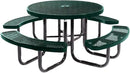 Coated Outdoor Furniture Heavy-Duty Portable Outdoor Picnic Table with Umbrella Hole, Expanded Metal Commercial-Grade Patio Dining Furniture Made in America (46" Round Top, Dark Green) by GreenHaven Gardens