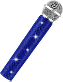 Sanwuta Fake Microphone Prop Sparkly Bling Rhinestones Plastic Play Microphone Pretend Glitter Bedazzled Mic for Cosplay Party Costume(Royal Blue) by TinyTreasures Baby Boutique